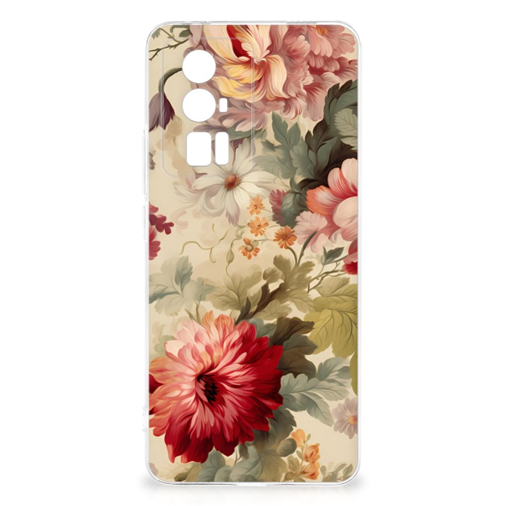 Xiaomi Poco F5 Pro TPU Case Bloemen achterkant ontwerp