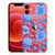 TPU Case voor iPhone 12 Mini Flowers Blue met prachtige blauwe bloemen op een rode achtergrond 🌸