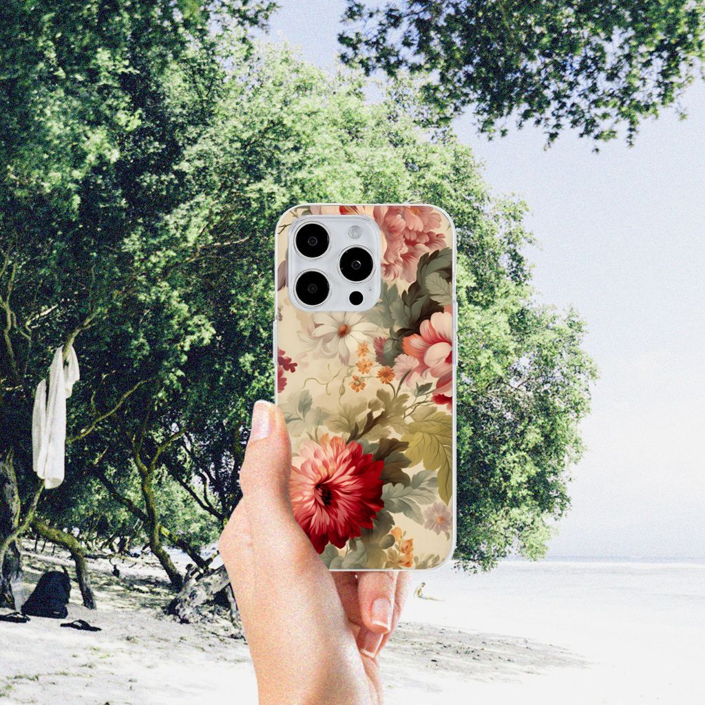 TPU Case voor iPhone 15 Pro Max Bloemen met schitterende bloemendesign in de natuur 🌸.