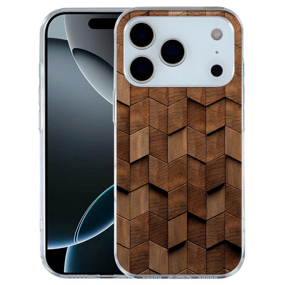 TPU Hoesje Apple iPhone 17 Pro Wooden Cubes