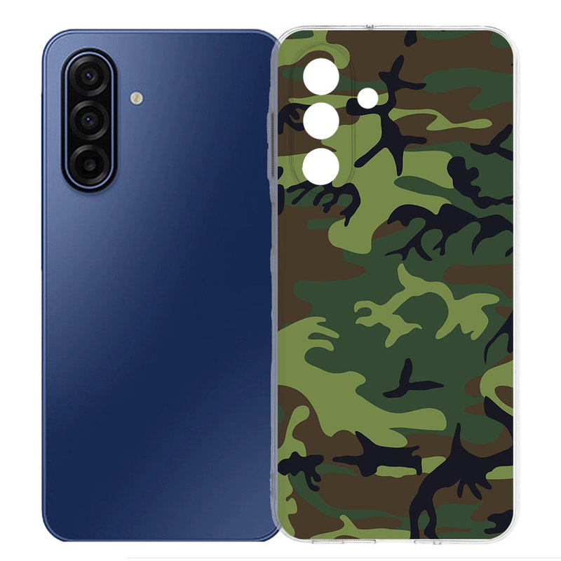 Samsung Galaxy A17 TPU Hoesje Army Dark Backcover achterzijde camouflage