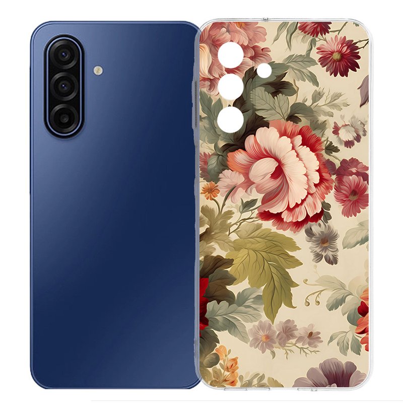Samsung Galaxy A17 TPU Hoesje Lovely Flowers achteraanzicht