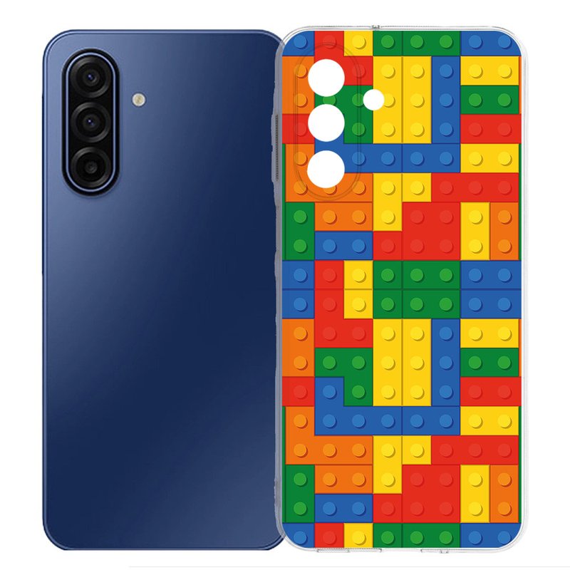 Samsung Galaxy A17 TPU Hoesje Blokken Backcover kleurrijk ontwerp achterkant