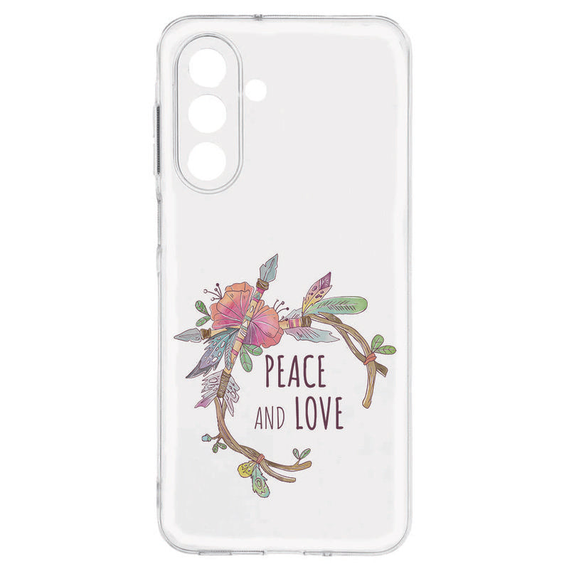 Samsung Galaxy A17 TPU Hoesje Peace and Love ontwerp transparant