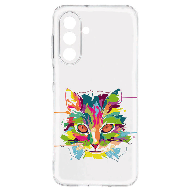 Samsung Galaxy A17 TPU Hoesje Cat Color Backcover kleurrijk kattenontwerp voorkant