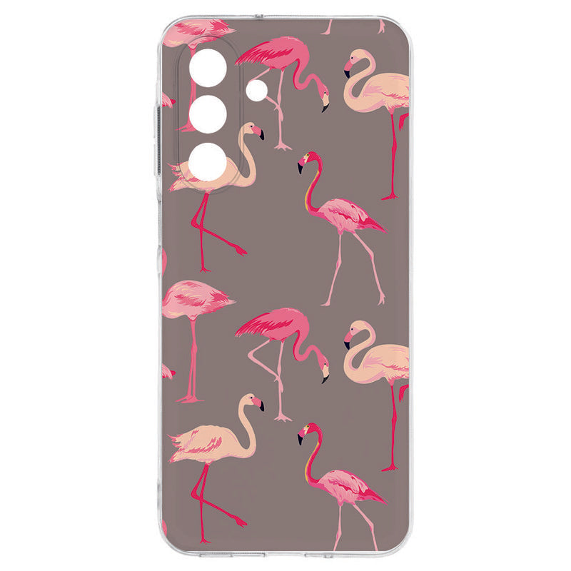 Samsung Galaxy A17 TPU Hoesje Flamingo Backcover flamingo design zijaanzicht