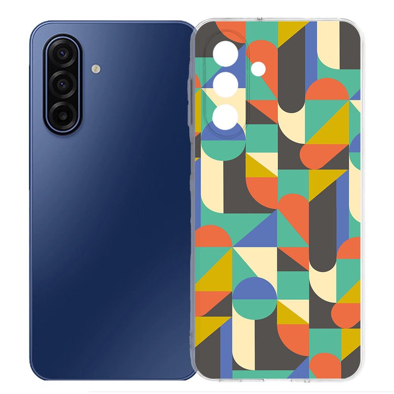 Samsung Galaxy A17 TPU Hoesje Funky Retro Backcover achterkant kleurrijk design