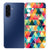 Samsung Galaxy A17 TPU Hoesje Geruit Backcover kleurrijk driehoekig patroon aanzicht