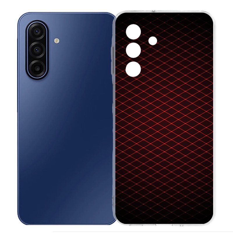 TPU Hoesje Samsung Galaxy A17 Geruit Rood Backcover achterkant ontwerp zwart rood