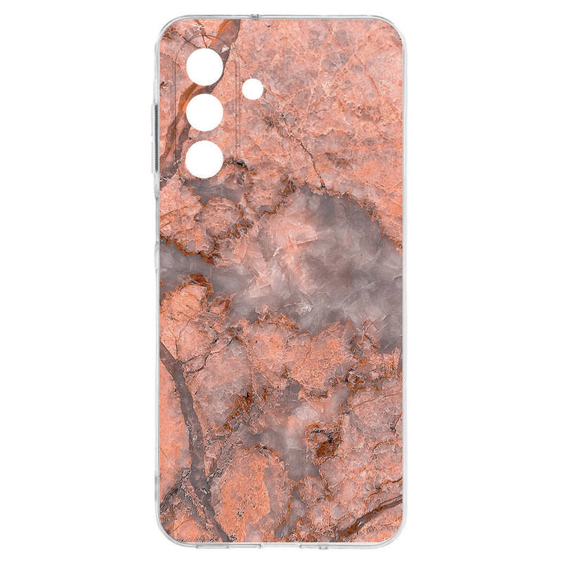 Samsung Galaxy A17 TPU Hoesje Marmer Oranje achterkant