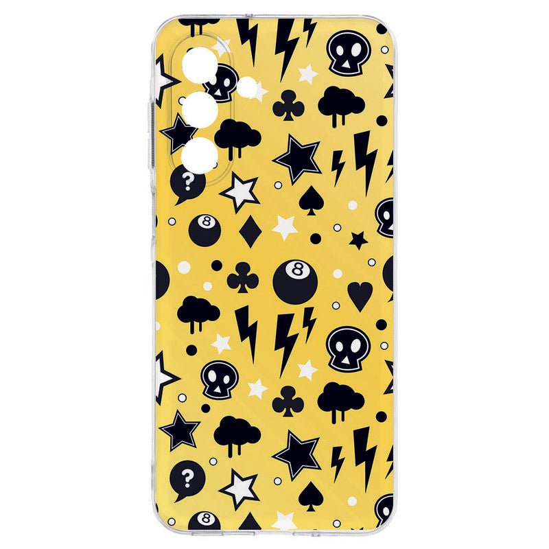 Samsung Galaxy A17 TPU Hoesje Punk Yellow Backcover design kleurrijk patroon