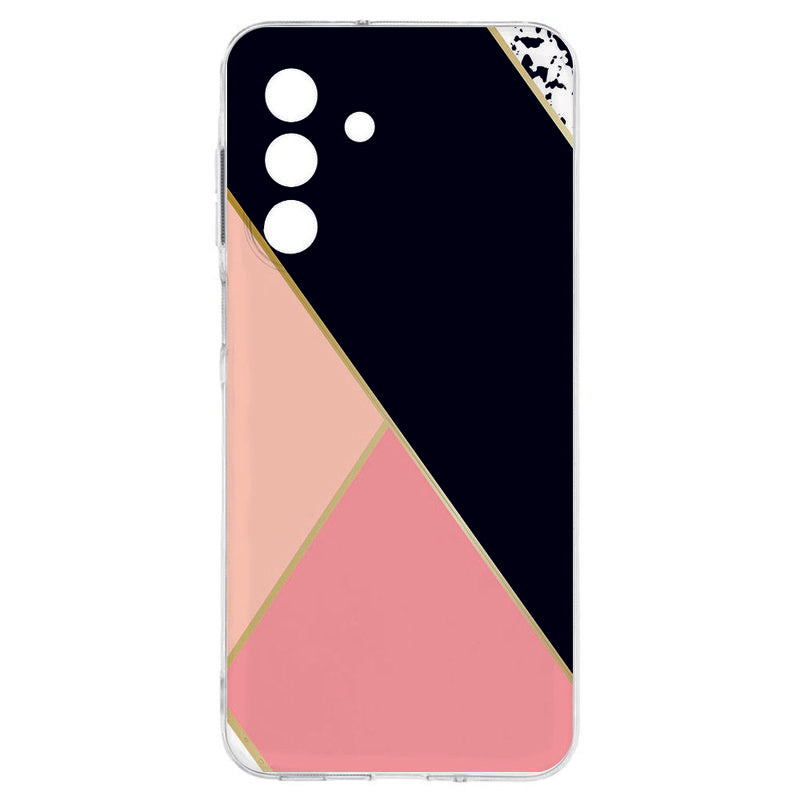Samsung Galaxy A17 TPU Hoesje Zwart Roze Vormen Backcover achterkant