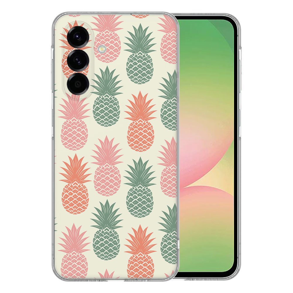 Samsung Galaxy A56 TPU Hoesje Ananas Backcover voorkant en achterkant