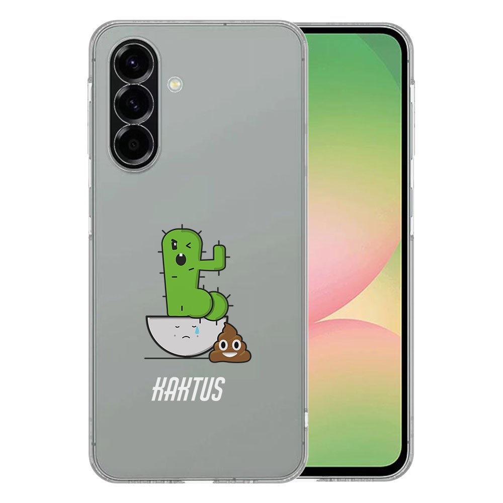 Samsung Galaxy A56 TPU Hoesje Cactus Poo Backcover achterkant zijde