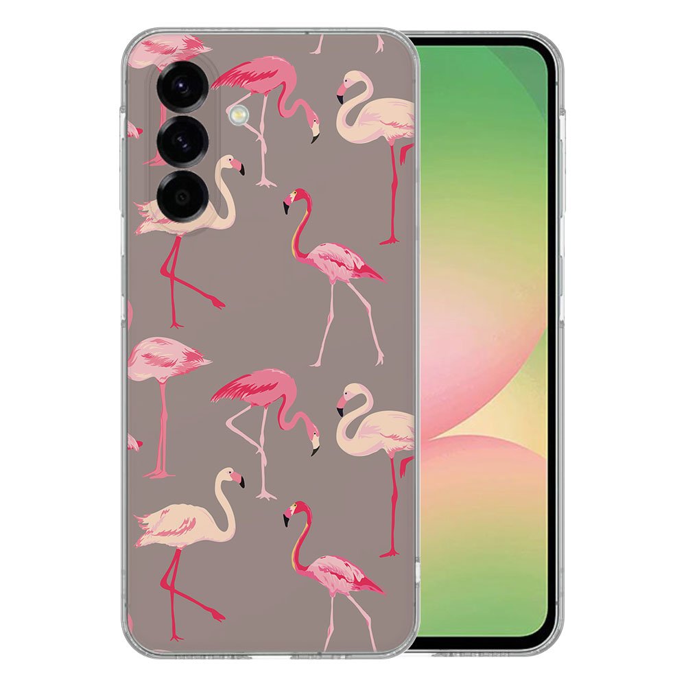Samsung Galaxy A56 TPU Hoesje Flamingo Backcover zijaanzicht