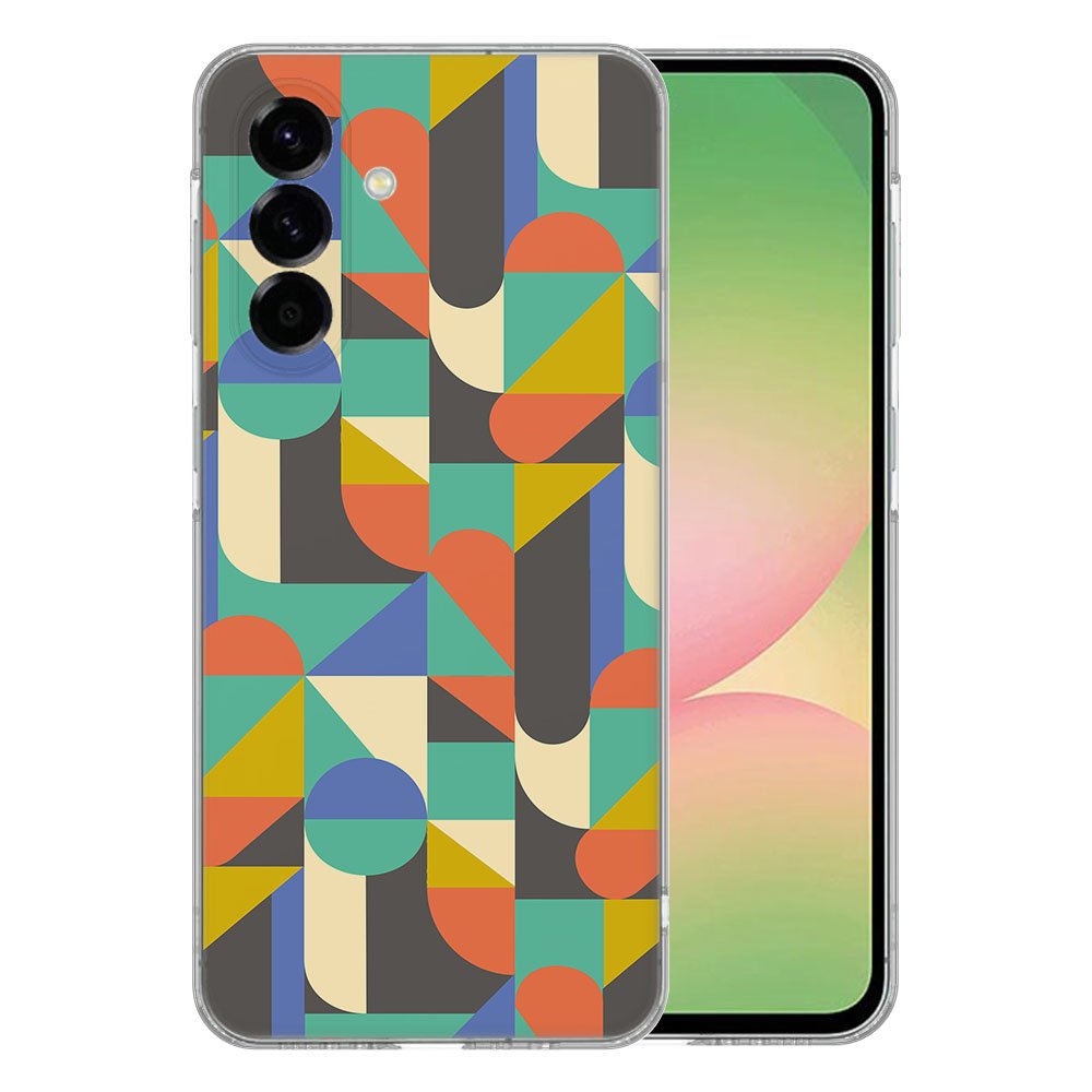 Samsung Galaxy A56 TPU Hoesje Funky Retro backcover zijaanzicht