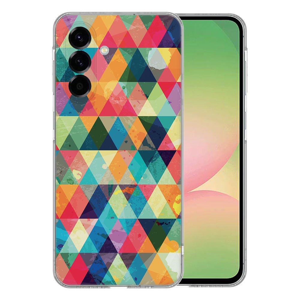 Samsung Galaxy A56 TPU Hoesje Geruit Backcover gekleurd design achterzijde