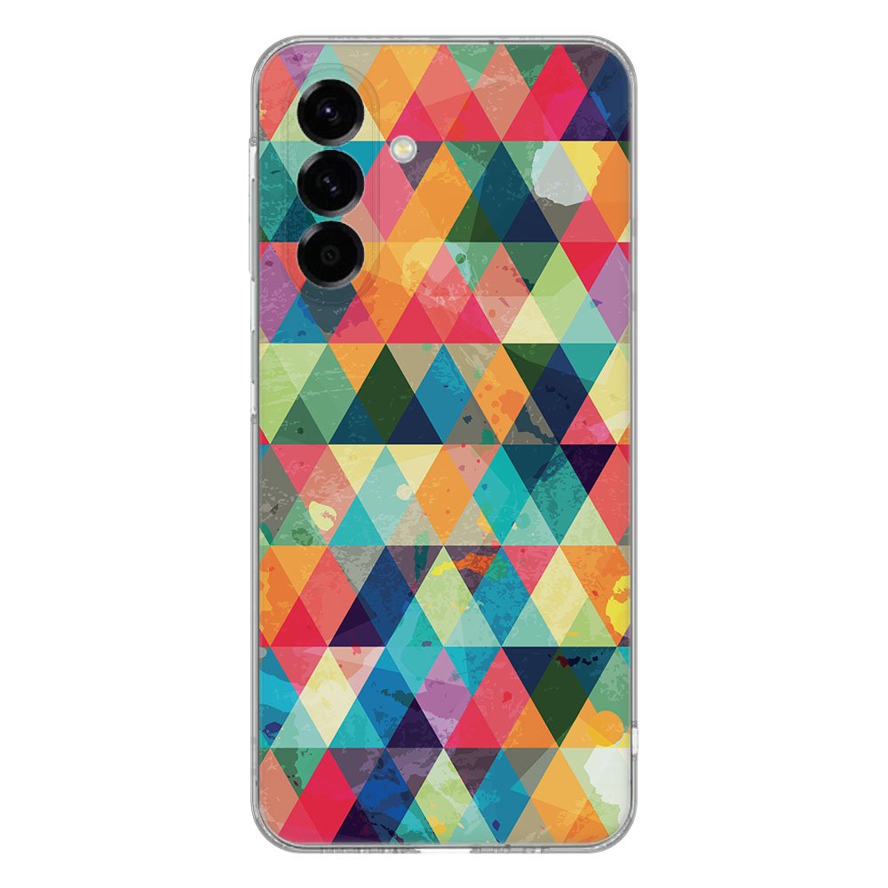 Samsung Galaxy A56 TPU Hoesje Geruit Backcover kleurrijke geometrische patroon