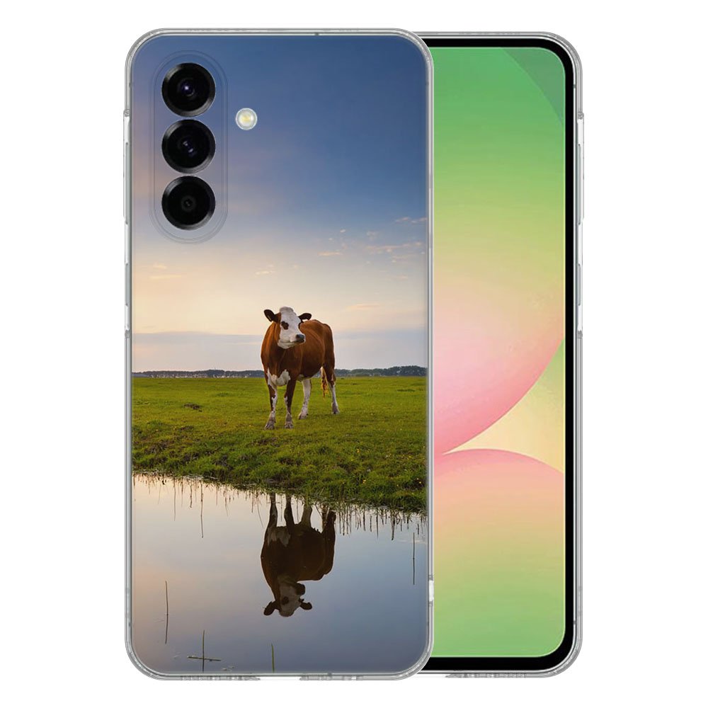 Samsung Galaxy A56 TPU Hoesje Koe Backcover koe landschap voorzijde