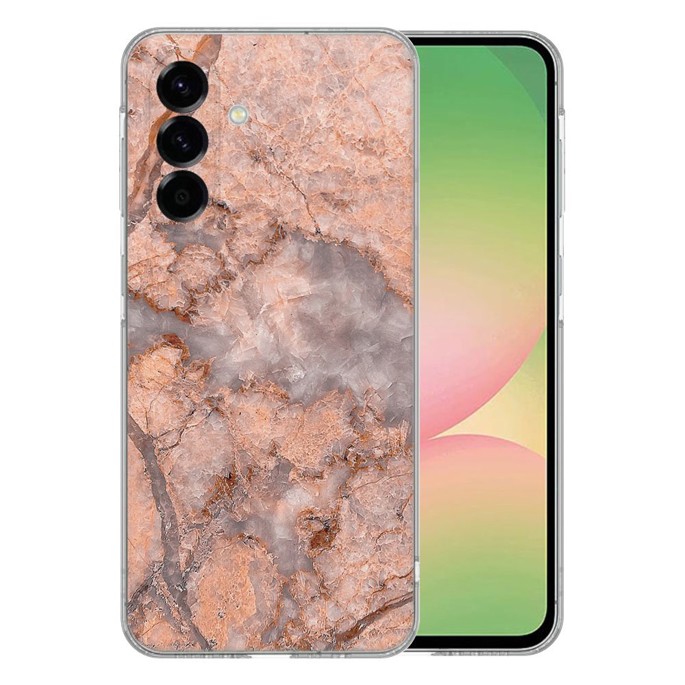 TPU Hoesje Samsung Galaxy A56 Marmer Oranje Backcover ontwerp achterkant