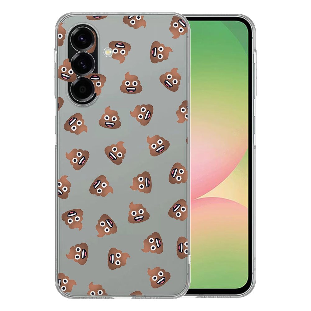 Samsung Galaxy A56 TPU Hoesje Poep Emojis Backcover achterkant met poep emoji's patroon