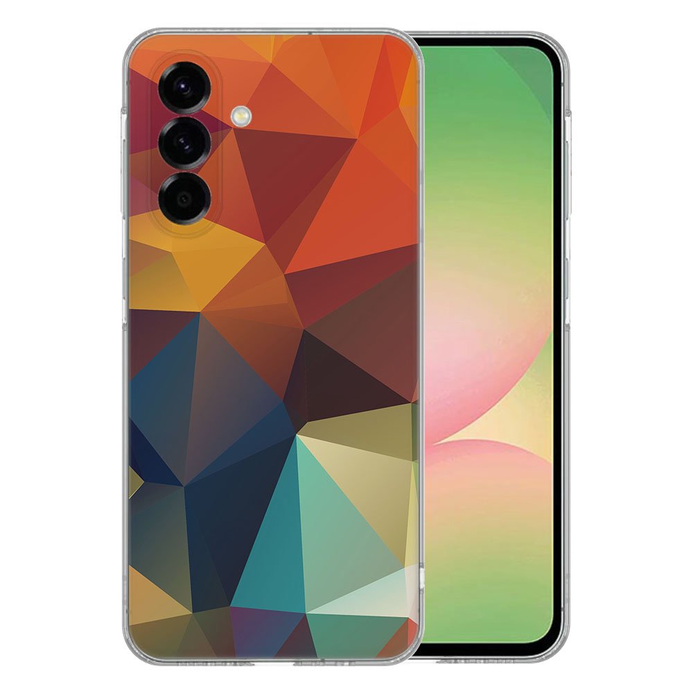 Samsung Galaxy A56 TPU Hoesje Samsung Galaxy A56 Polygon Color Backcover achterkant en voorkant