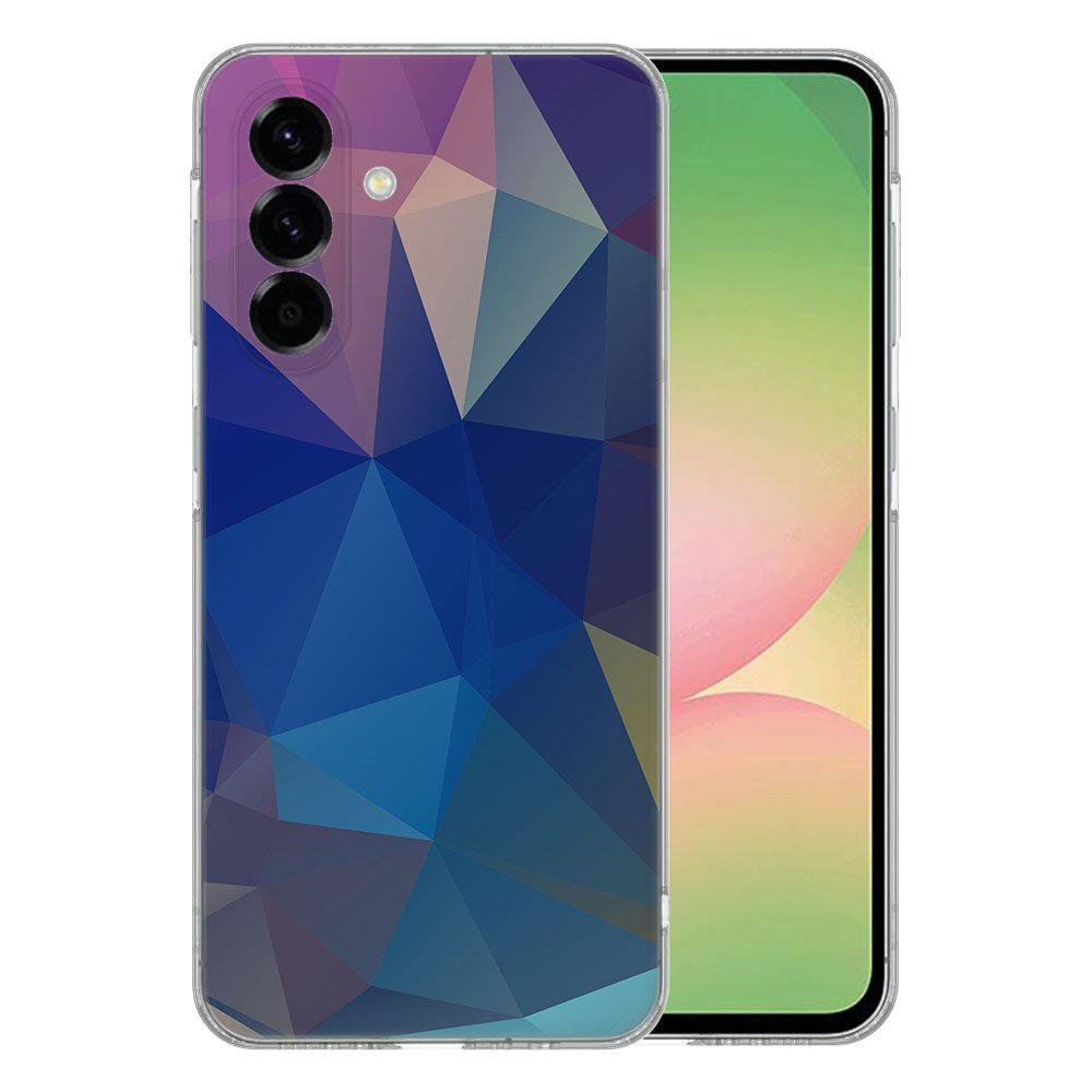 Samsung Galaxy A56 TPU Hoesje Polygon Dark Backcover achterzijde vooraanzicht