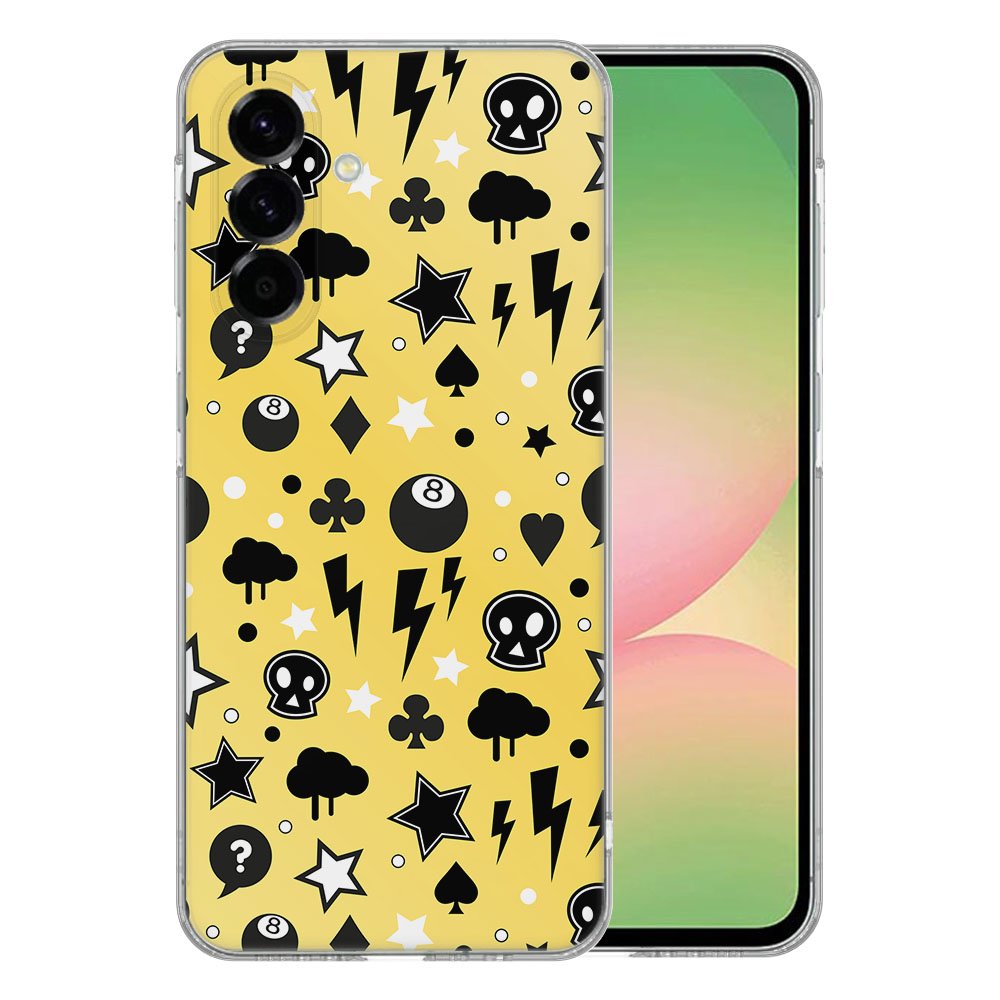 Samsung Galaxy A56 TPU Hoesje Punk Yellow Backcover designprint voorzijde