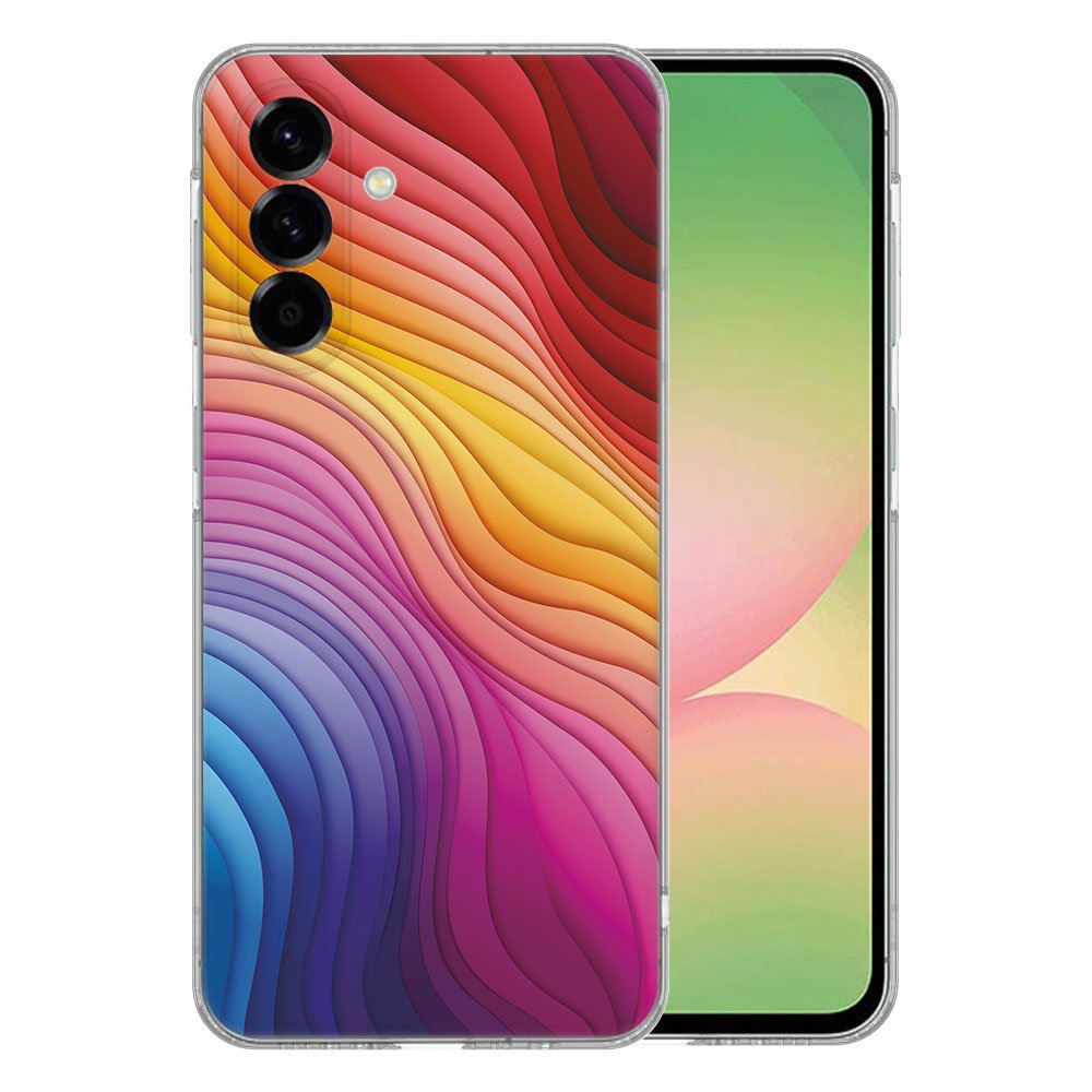 Samsung Galaxy A56 TPU Hoesje Regenboog Backcover kleurrijk ontwerp achterzijde