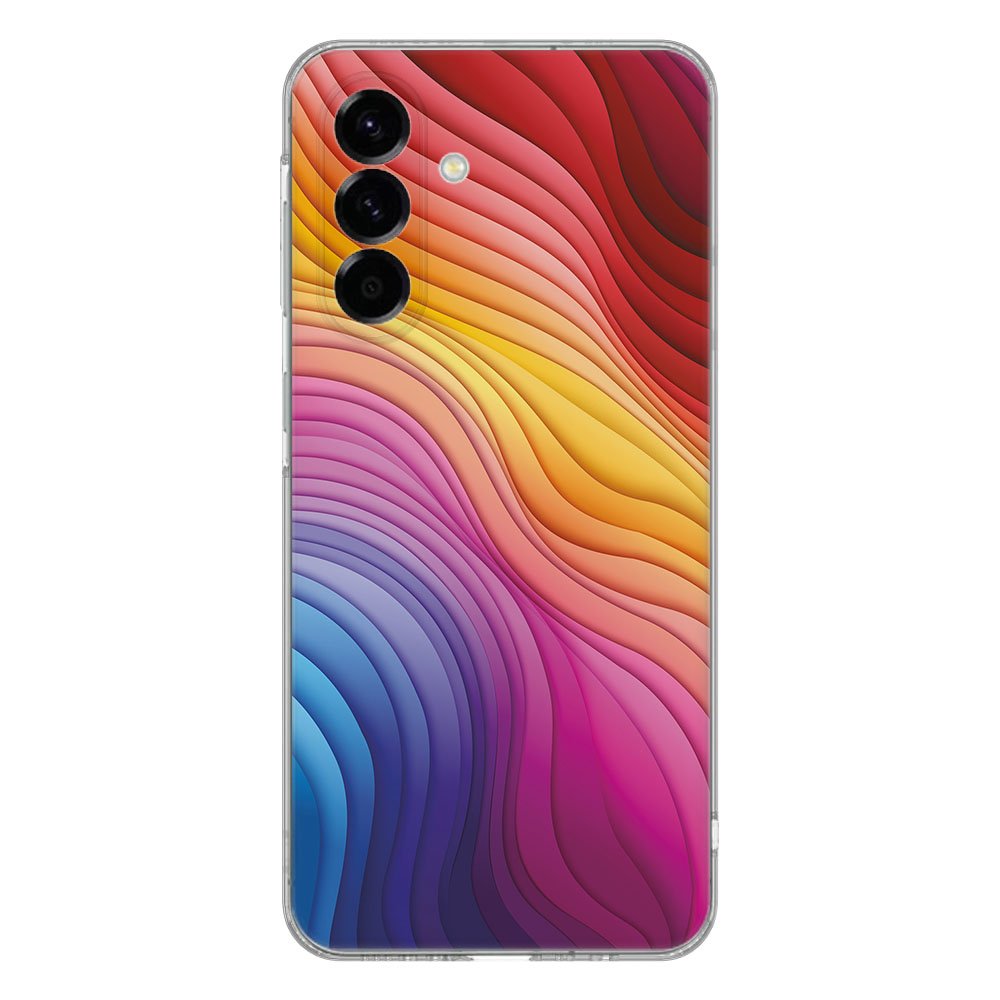 TPU Hoesje Samsung Galaxy A56 Regenboog Backcover achteraanzicht kleurrijk ontwerp