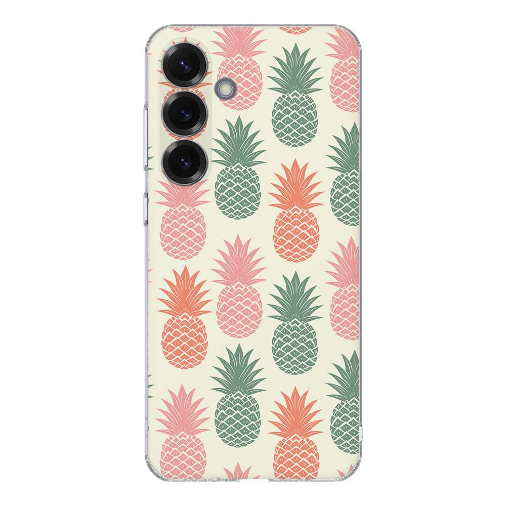Samsung Galaxy S25 TPU Hoesje Ananas Backcover ananasprint achterkant