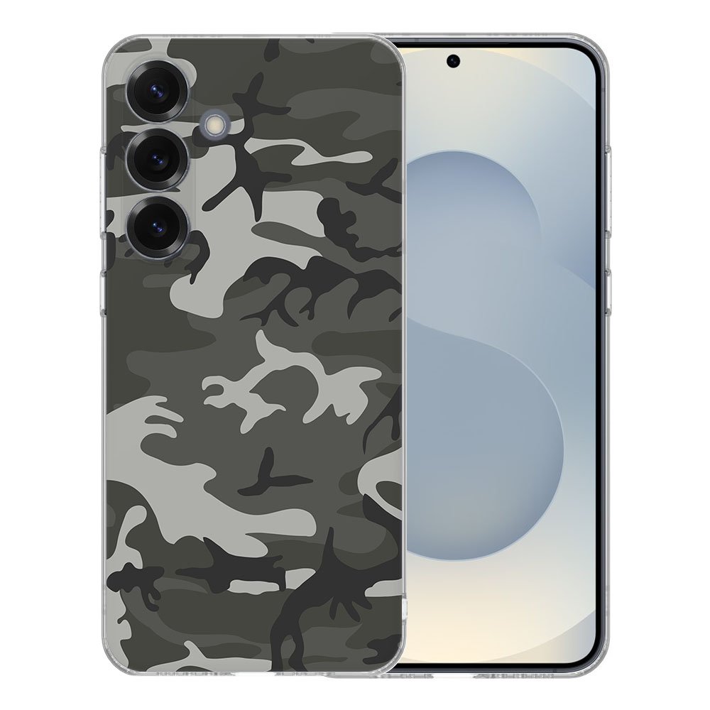 Samsung Galaxy S25 TPU Hoesje Army Light Backcover camouflage achteraanzicht