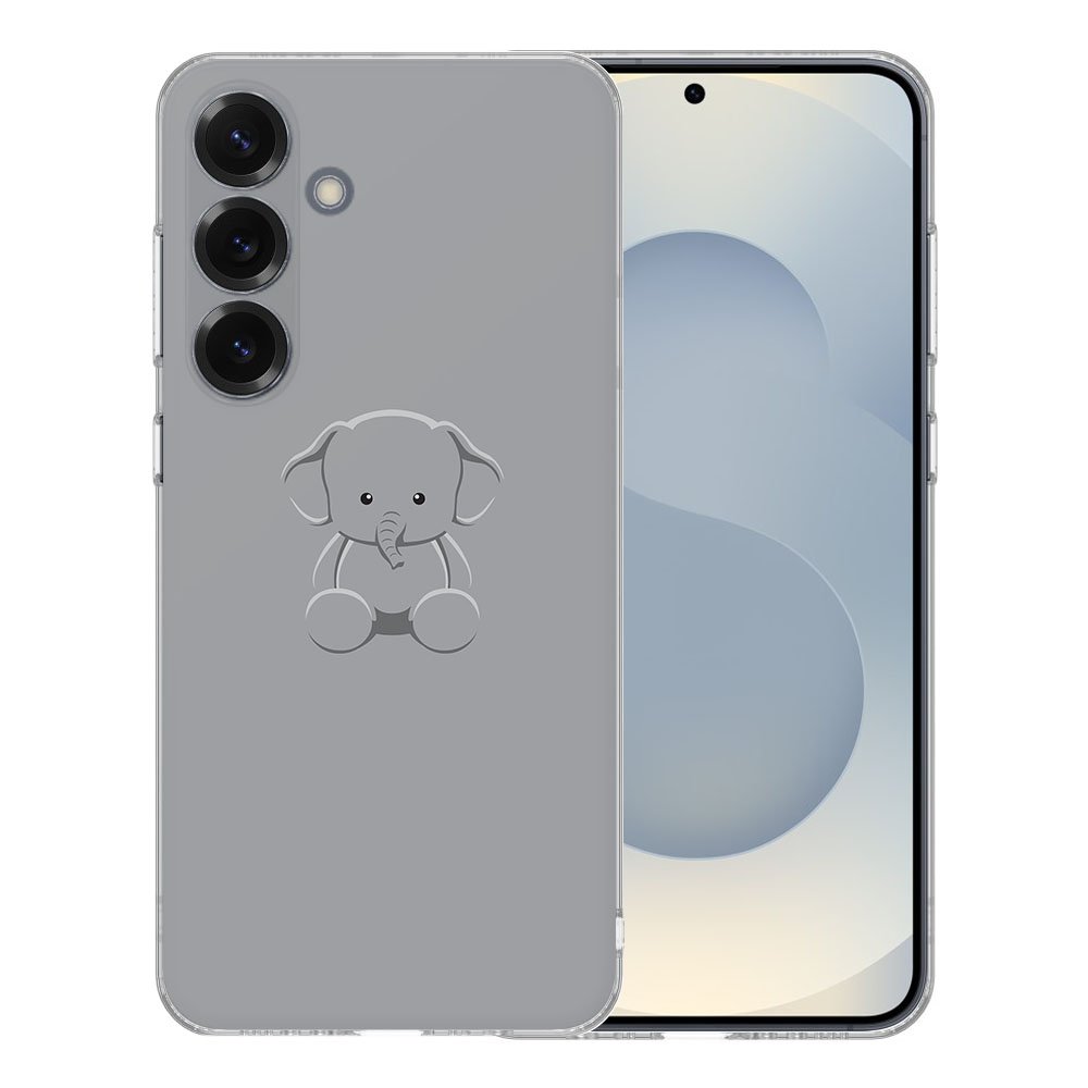 TPU Hoesje Samsung Galaxy S25 Baby Olifant Backcover achteraanzicht schattig olifant ontwerp