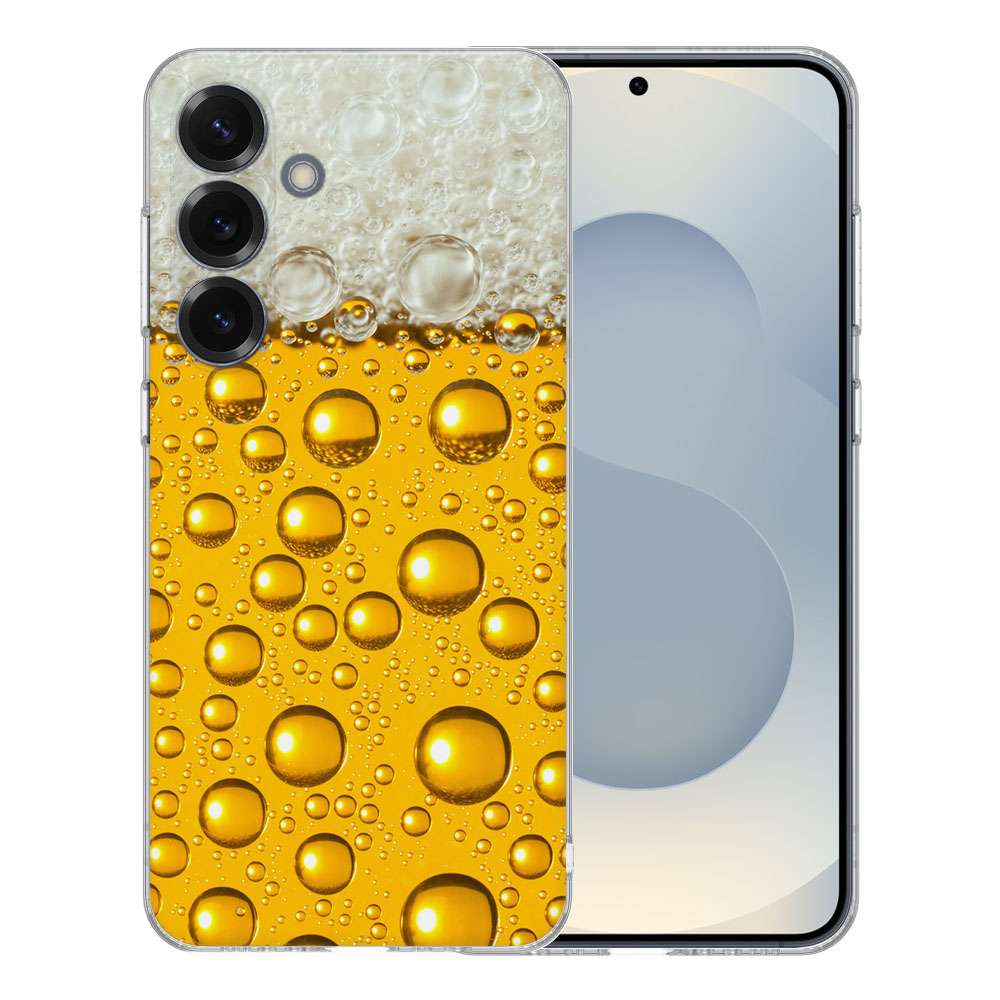 Samsung Galaxy S25 TPU Hoesje Bier Backcover design met bubbels en druppels
