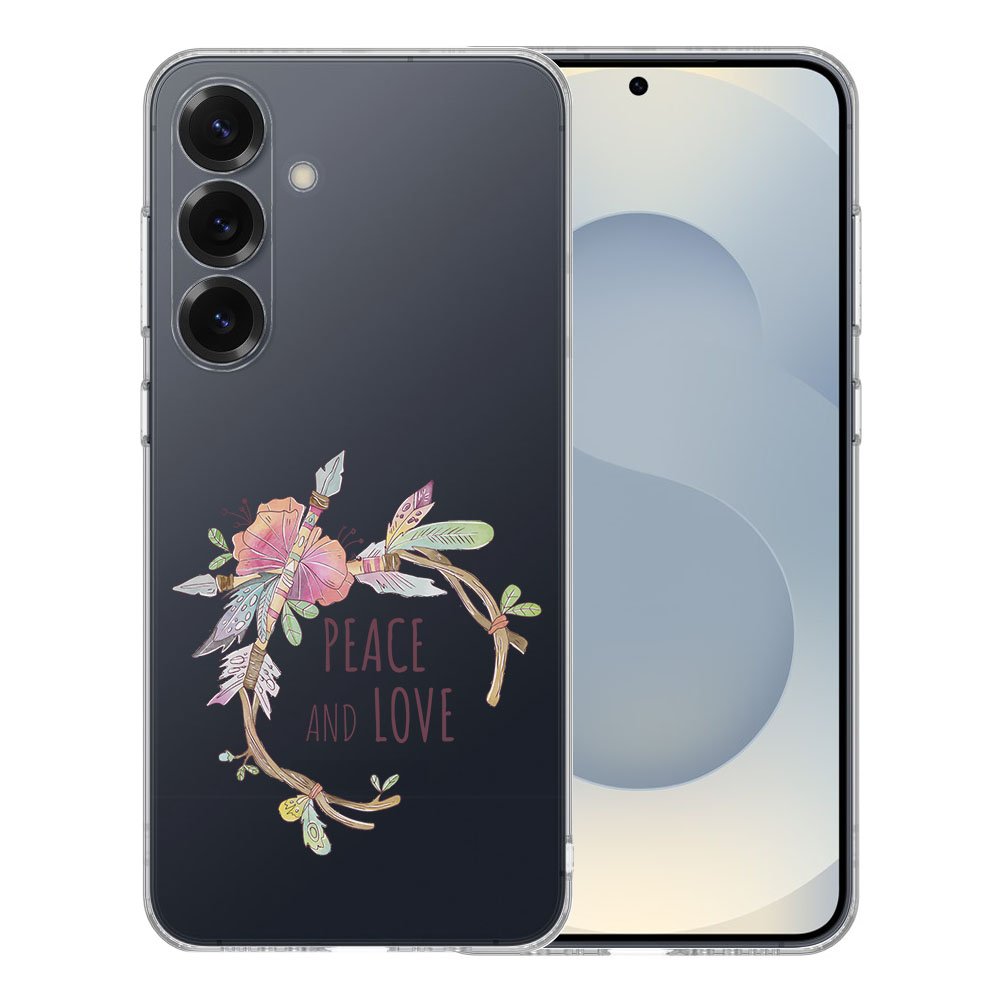 Samsung Galaxy S25 TPU Hoesje Peace and Love achterkant
