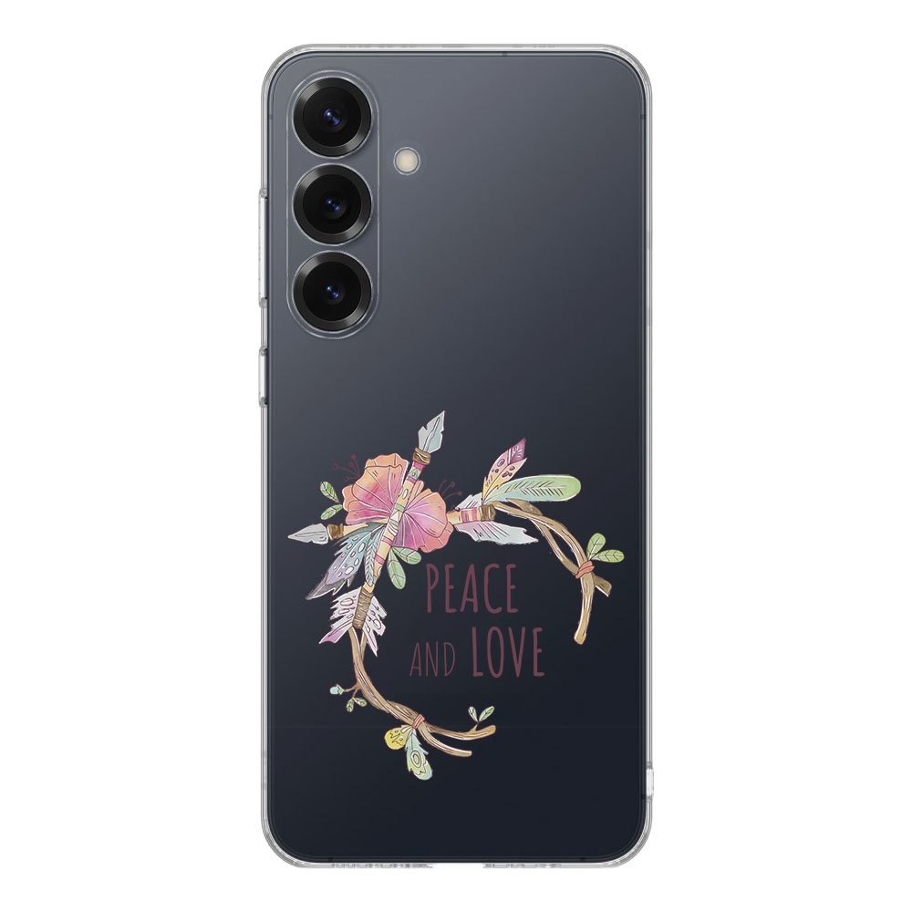 Samsung Galaxy S25 TPU Hoesje Boho Text Backcover achteraanzicht