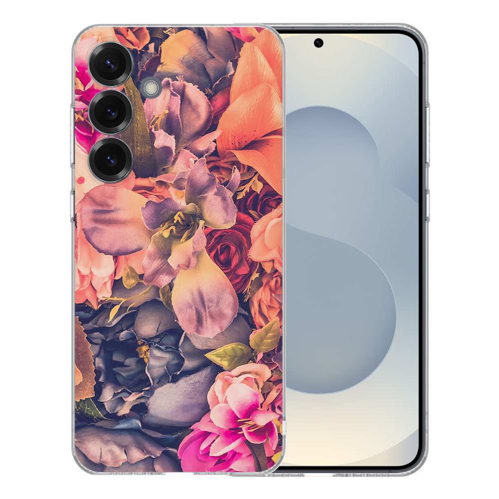Samsung Galaxy S25 TPU Hoesje Bosje Bloemen Backcover achterkant