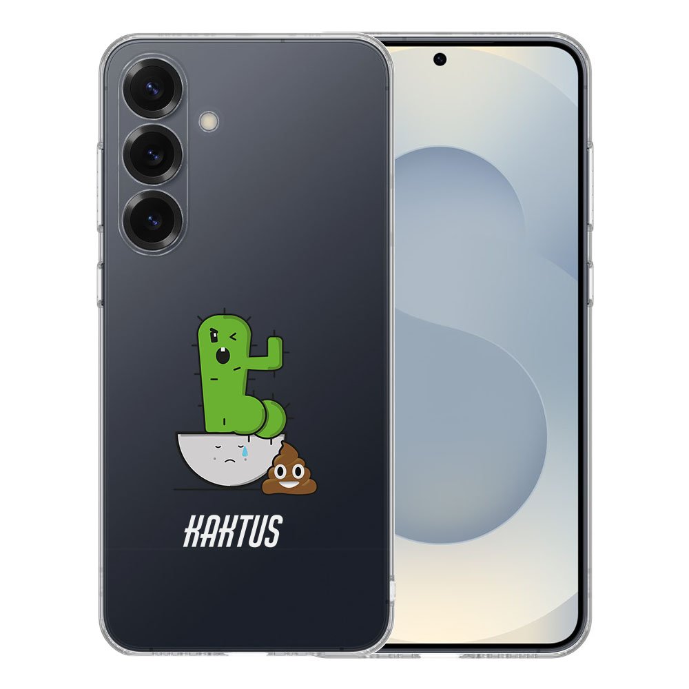Samsung Galaxy S25 TPU Hoesje Cactus Poo achterkant