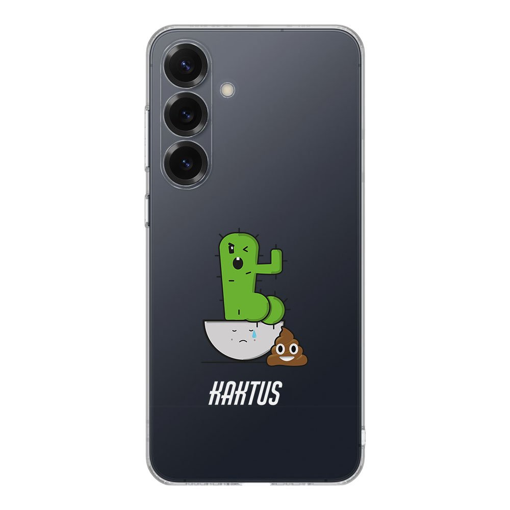 Samsung Galaxy S25 TPU Hoesje Cactus Poo Backcover achterkant ontwerp