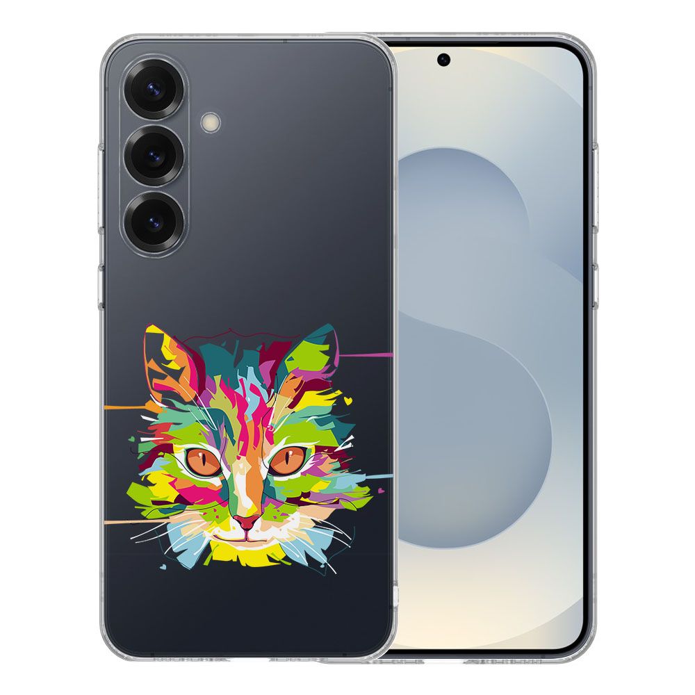 Samsung Galaxy S25 TPU Hoesje Cat Color achterkant
