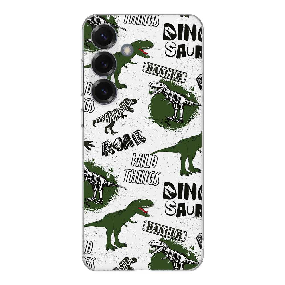 Samsung Galaxy S25 TPU Hoesje Dinosaurus Backcover dinosaurus design achterzijde