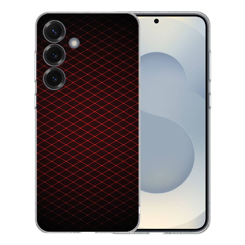 TPU Hoesje Samsung Galaxy S25 Geruit Rood Backcover achterkant