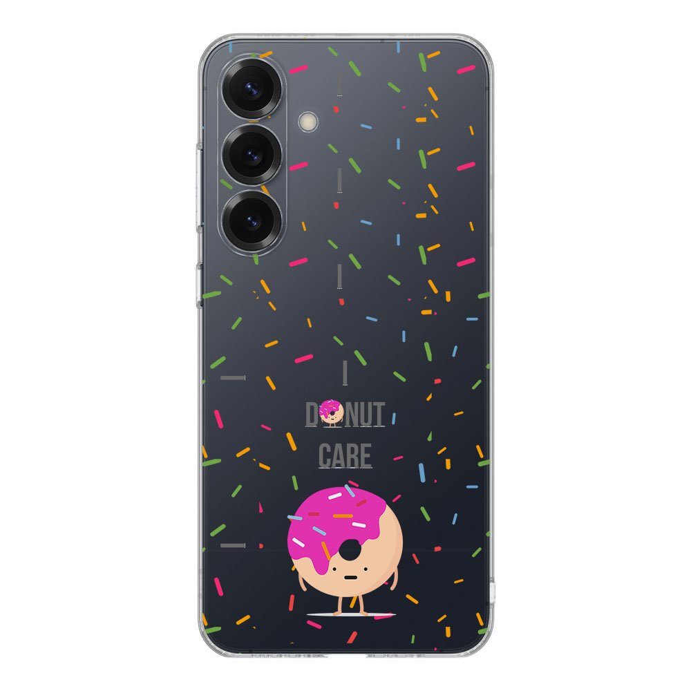 Samsung Galaxy S25 TPU Hoesje Donut Roze Backcover achterzijde