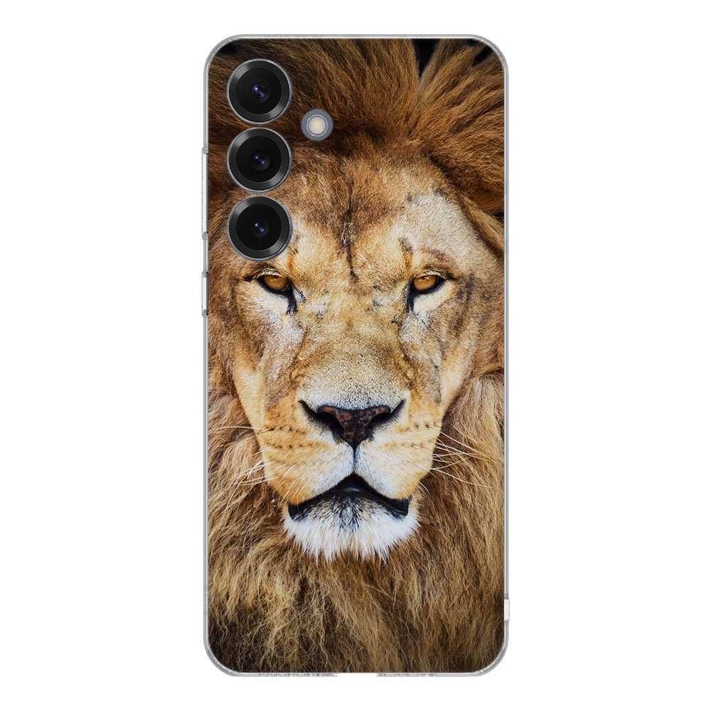 Samsung Galaxy S25 TPU Hoesje Leeuw Backcover achteraanzicht