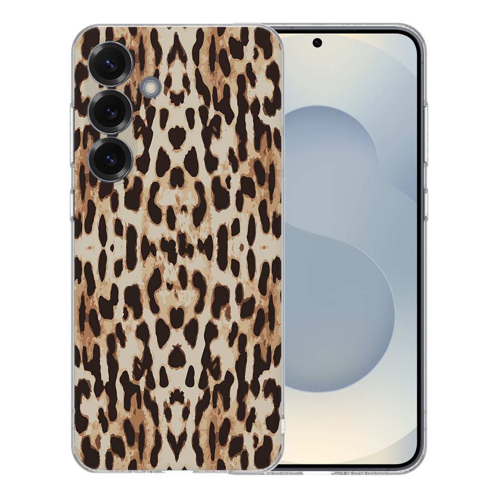 Samsung Galaxy S25 TPU Hoesje Leopard Backcover achteraanzicht