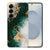 Samsung Galaxy S25 TPU Hoesje Marmer Groen Backcover voorkant zijkant