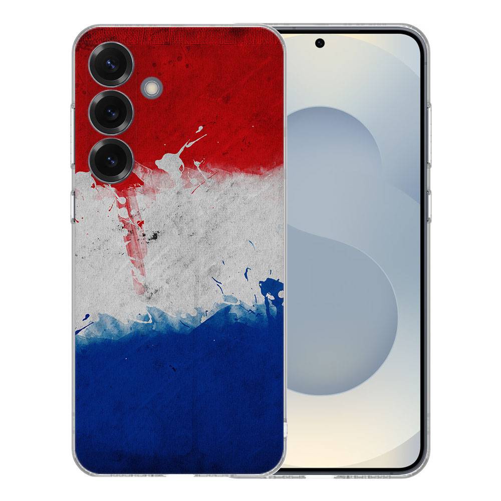 TPU Hoesje Samsung Galaxy S25 Nederlandse vlag schokabsorberende TPU zijaanzicht