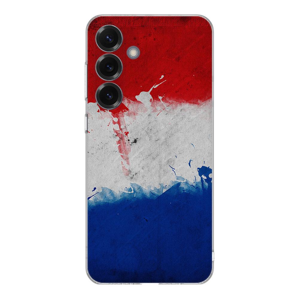 TPU Hoesje Samsung Galaxy S25 Nederlandse vlag achterkant ontwerp