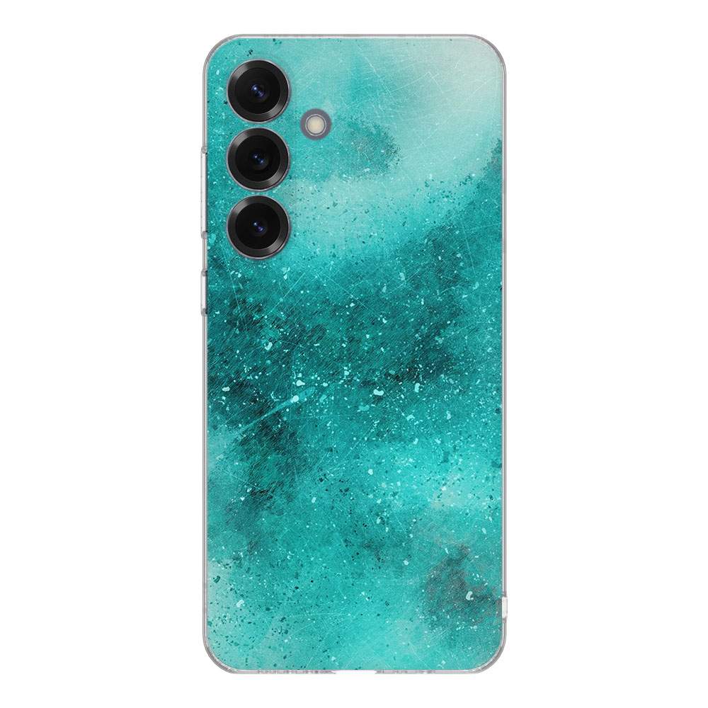 Samsung Galaxy S25 TPU Hoesje Painting Blue Backcover achterkant