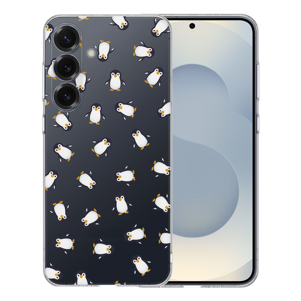 Samsung Galaxy S25 TPU Hoesje Pinguïn Backcover pinguïn design achteraanzicht